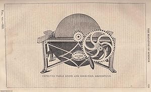 1846, Deane's Improved Table Knife and Edge Tool Grindstone. A full page engraving featured in a ...