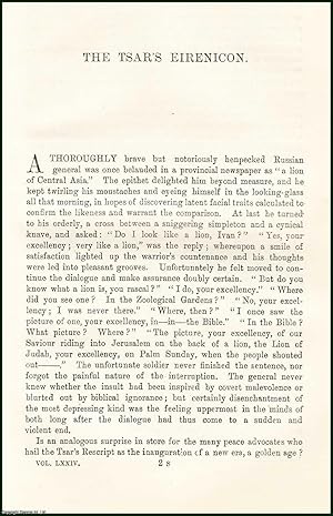 Image du vendeur pour The Tsar's Eirenicon : a proposal made as a means of achieving peace. An uncommon original article from the Contemporary Review, 1898. mis en vente par Cosmo Books