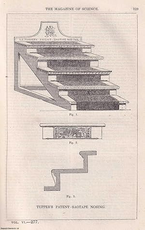 1845, Tupper's Patent Saotape Nosing. A full page engraving featured in a complete issue of The M...