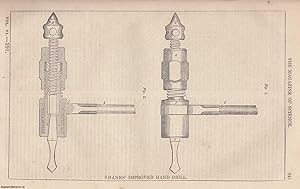 1845, Shanks' Improved Hand Drill, along with an article regarding the Mode of Colouring Daguerre...