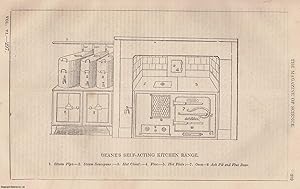 1845, Deane's Self Acting Kitchen Range. A full page engraving featured in a complete issue of Th...
