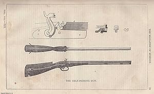 1846, The Self Priming Gun. A full page engraving featured in a complete issue of The Magazine of...