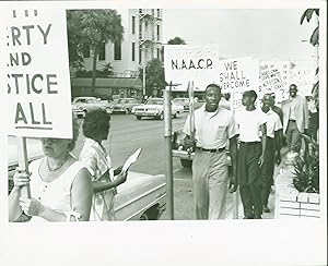 Pickets Marching St. Petersburg (1964) (B/W photograph