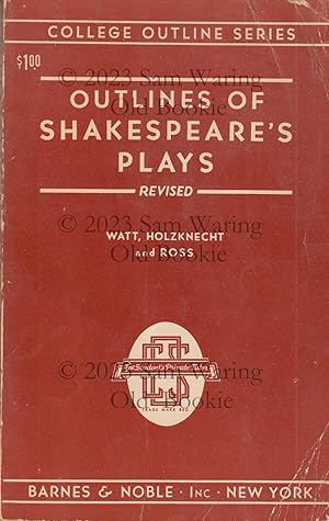 Bild des Verkufers fr Outlines of Shakespeare's plays zum Verkauf von Old Bookie