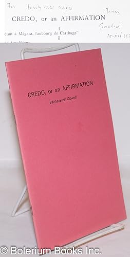 Immagine del venditore per Credo, and Affirmation [inscribed & signed chapbook] venduto da Bolerium Books Inc.