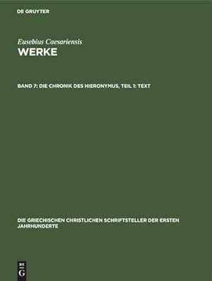 Bild des Verkufers fr Die Chronik des Hieronymus, Teil 1: Text zum Verkauf von AHA-BUCH GmbH