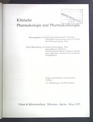 Bild des Verkufers fr Klinische Pharmakologie und Pharmakotherapie: zum Verkauf von books4less (Versandantiquariat Petra Gros GmbH & Co. KG)