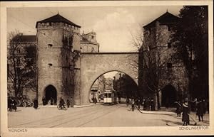 Ansichtskarte / Postkarte München, Sendlinger Tor, Straßenbahn