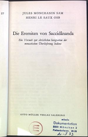 Seller image for Die Eremiten von Saccidananda for sale by books4less (Versandantiquariat Petra Gros GmbH & Co. KG)