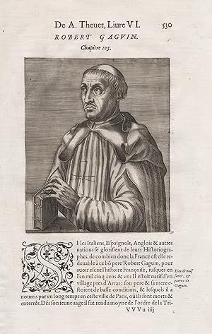Bild des Verkufers fr Robert Gaguin" - Robert Gaguin (1433-1501) Renaissance humanist philosopher Trinitarian Order Portrait zum Verkauf von Antiquariat Steffen Vlkel GmbH