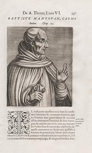 "Baptiste Mantovan, Carme Italien" - Battista Mantovano (1447-1516) Italian Poet humanist Dichter...