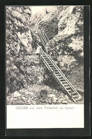 Image du vendeur pour Ansichtskarte Eybach, Wanderweg im Felsental mis en vente par Bartko-Reher