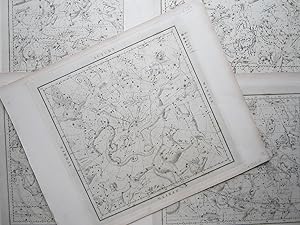 A set of 5 celestial charts  black on white