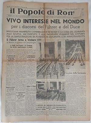 IL POPOLO DI ROMA ANNO XIV - N. 127 ROMA, DOMENICA 8 MAGGIO 1938,