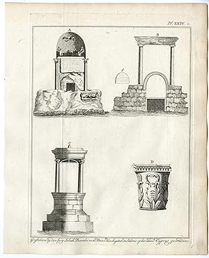 Antique Print-SYRIA-MEMORIAL-SALAMIS-CYPRUS-CAPITAL-SHEIK BARAKAT-Pococke-1776