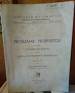 PROBLEMAS PROPUESTOS EN LOS EXÁMENES DE INGRESO EN LA ESCUELA DE INGENIEROS DE MINAS Resueltos po...