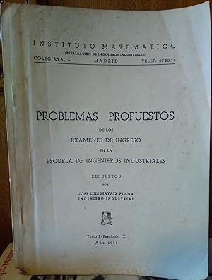 PROBLEMAS PROPUESTOS EN LOS EXÁMENES DE INGRESO EN LA ESCUELA DE INGENIEROS DE MINAS Resueltos po...