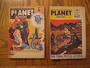 Seller image for Planet Stories - Strange Adventures on Other Worlds - Lower Grade Lot of Two (2) SF Pulp Magazines, including: Mar, March 1953 and Fall 1954 for sale by Clarkean Books