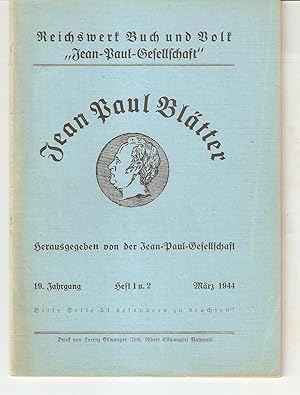 Seller image for Jean Paul Bltter 19.Jahrgang 1944 - 4 Hefte (in 2 Heften, 2 Doppelhefte) (Kpl.) for sale by Antiquariat Andreas Schwarz