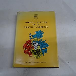 Imagen del vendedor de ORIGEN Y CULTURA DE LA IMPRENTA MADRILEA. a la venta por Librera J. Cintas