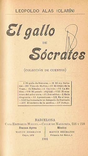 Imagen del vendedor de EL GALLO DE SCRATES. (Coleccin de cuentos) a la venta por Librera Torren de Rueda