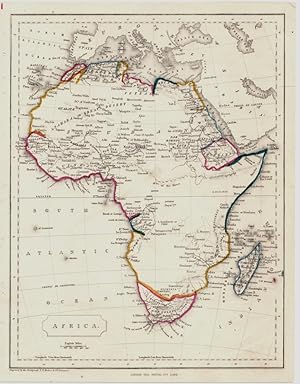 1848 Hand Coloured Engraved Map of AFRICA