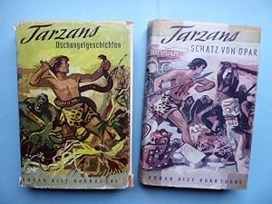 Tarzans Dschungelgeschichten (und:) Tarzans Schastz von Opfar. Konvolut von zwei Bänden.