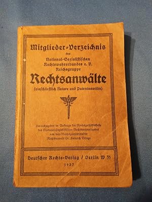 Mitglieder-Verzeichnis des National-Sozialistischen Rechtswahrerbundes e.V., Reichsgruppe Rechtsa...