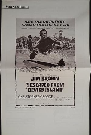 Imagen del vendedor de I Escaped From Devil's Island Pressbook 1973 Jim Brown, Christopher George a la venta por AcornBooksNH