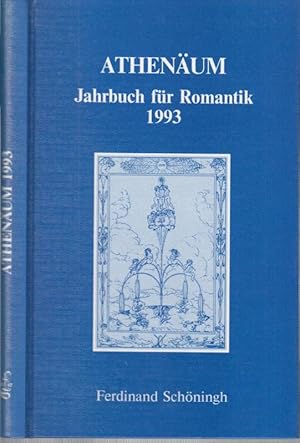 Bild des Verkufers fr Athenum. 3. Jahrgang 1993. Jahrbuch fr Romantik. - Aus dem Inhalt mit insgesamt 14 Beitrgen : Ernst Behler - Knstlichkeit der Kunst.bei S.T. Coleridge und E. A. Poe / Marianne Kesting - Das lebendige Portrt / Roger Paulin - .zu Wilhelm Schlegels Elegien / Diana Behler - Carl Gustav Carus. Briefe ber die Landschaftsmalerei / Gert Mattenklott - Richard Wagners sthetik / Klaus Peter - Franz Baader und William Godwin / Klaus Englert - Novalis in der ehemaligen DDR / Neun Buchbesprechungen. zum Verkauf von Antiquariat Carl Wegner