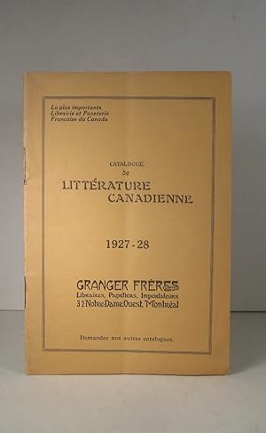 Image du vendeur pour Catalogue de littrature canadienne 1927-1928 mis en vente par Guy de Grosbois