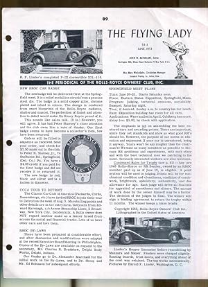 The Flying Lady: The Bulletin of the Rolls-Royce Owners' Club, Inc.: Two issues, June, 1953/Octob...