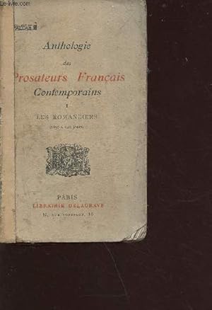 Bild des Verkufers fr Anthologie des prosateurs franais contemporains tome 1 : les romanciers (1850  nos jours) zum Verkauf von Le-Livre