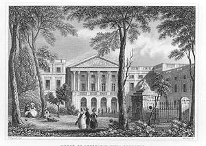 HOUSE OF REPRESENTATIVES IN BRUSSELS,Belgium,European Scenery,1836 Antique Steel Engraving, Histo...