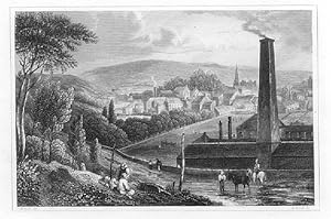 VERVIERS,Province of Liege,Belgium,European Scenery,1836 Antique Steel Engraving ,Historical Coll...
