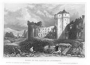 RUINS OF THE CASTLE OF ANDERNACH ,European Scenery,1836 Antique Steel Engraving , Historical Coll...
