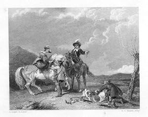 Immagine del venditore per HAWKING,Falconry,1835 Antique Steel Engraving ,Historical Collectible Art Print venduto da Artisans-lane Maps & Prints