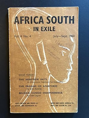 Imagen del vendedor de Africa South, Volume 4, Number 4 (July - September 1960) a la venta por Philip Smith, Bookseller
