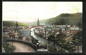 Image du vendeur pour Ansichtskarte Gemnd i. Eifel, Strasse ber der Urft, Blick zur Sankt-Nikolaus Kirche mis en vente par Bartko-Reher