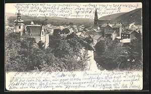 Bild des Verkufers fr Ansichtskarte Gemnd i. Eifel, Urftpartie, Stadtansicht mit der Kirche Sankt Nikolaus zum Verkauf von Bartko-Reher