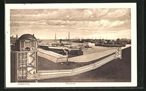 Ansichtskarte Hamburg-St. Pauli, Elbtunnel, Blick nach Steinwärder, Querschnitt des Tunnels unter...