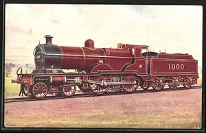 Künstler-Postcard Three Cylinder Compound Express Locomotive No. 1000, Midland Railway