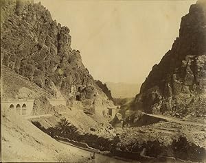 Algeria El Kantara the roman bridge old Photo Studio 1890