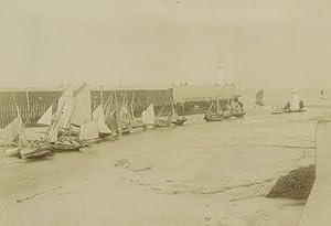 Seller image for France Normandy Le Treport Harbor Sailboats old Photo 1900 #2 for sale by Bits of Our Past Ltd