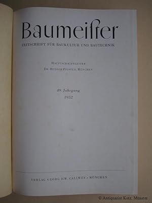 Baumeister. Zeitschrift für Baukultur und Bautechnik. 49. Jahrgang 1952, 12 Hefte (vollständig).