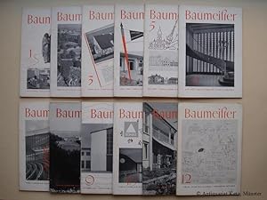 Baumeister. Zeitschrift für Baukultur und Bautechnik. 51. Jahrgang 1954, 12 Einzelhefte (vollstän...
