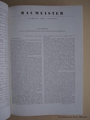 Baumeister. Zeitschrift für Baukultur und Bautechnik. 47. Jahrgang 1950, 12 Hefte (vollständig).