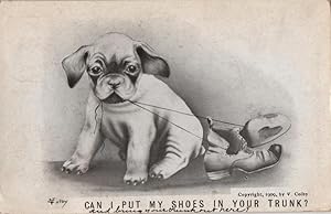 Immagine del venditore per Puppy postcard: Can I Put My Shoes In Your Trunk? venduto da Mobyville