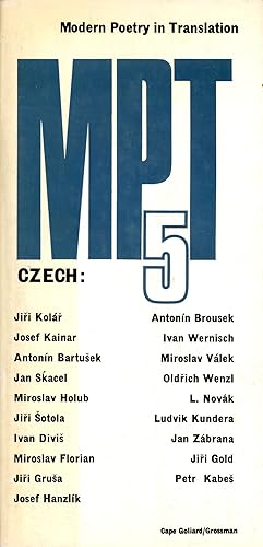 Bild des Verkufers fr Modern Poetry in Translation (MPT) No. 5 [Czech] zum Verkauf von Bagatelle Books, IOBA