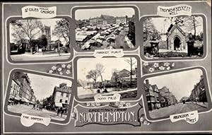 Ansichtskarte / Postkarte Northampton Northamptonshire England, Market Place, Nunn Mills, The Dra...